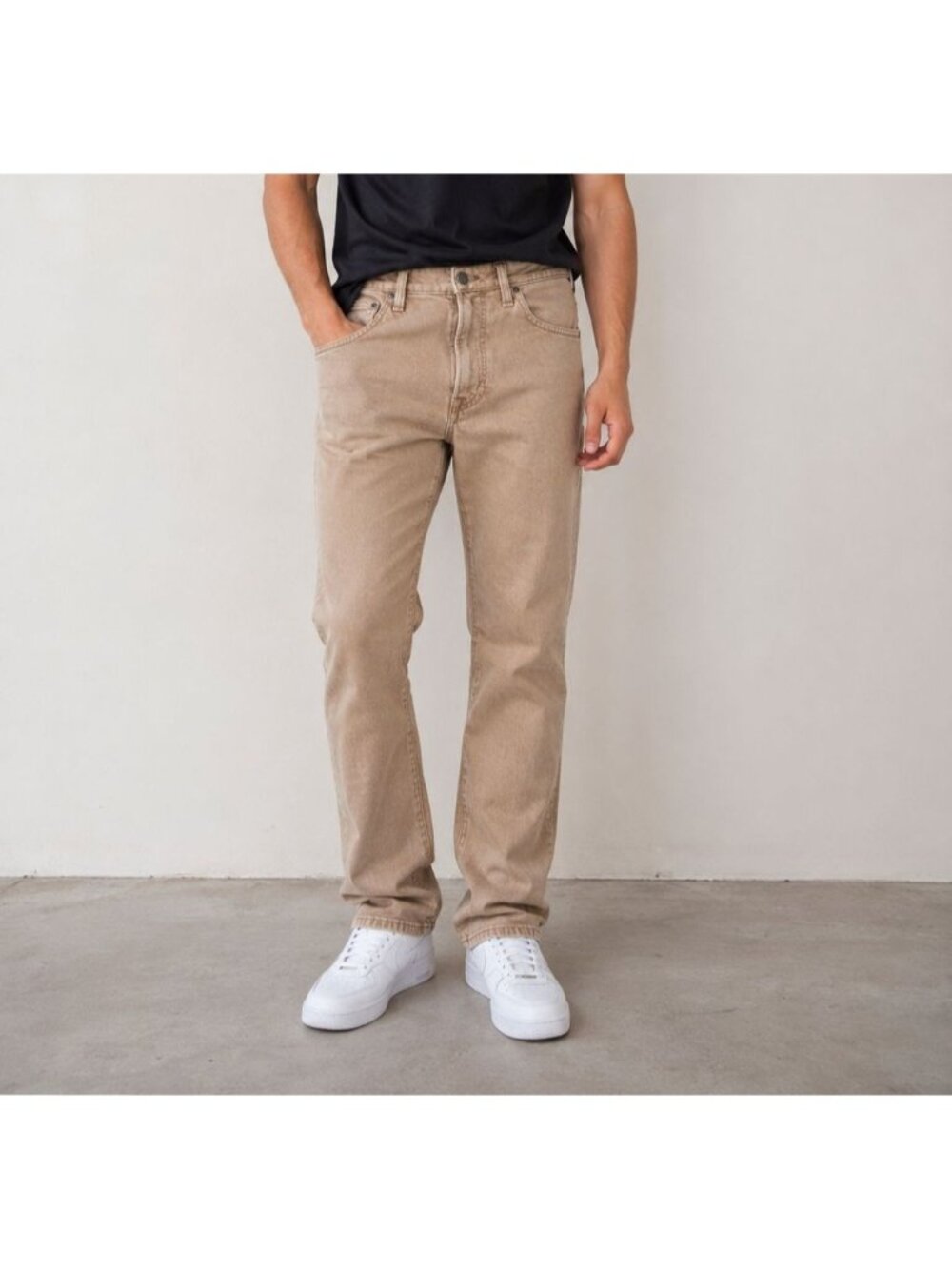 Express Mens Slim Fit Khaki Jeans Size 31x30 Cotton Blend Beige Casual Pants